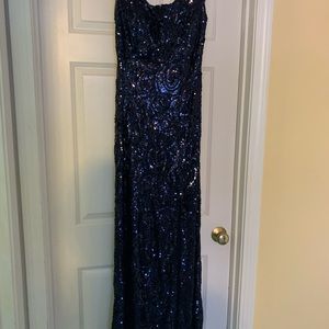 Long sequin navy gown
